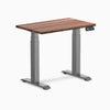 Desky dual mini standing desk hardwood walnut in space grey