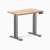 Desky dual mini standing desk hardwood white ash in space grey