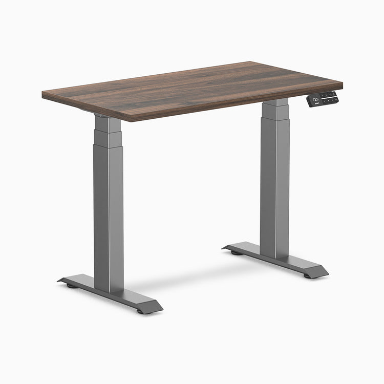 Desky Dual mini sit stand desk jarrah legno melamine desktop