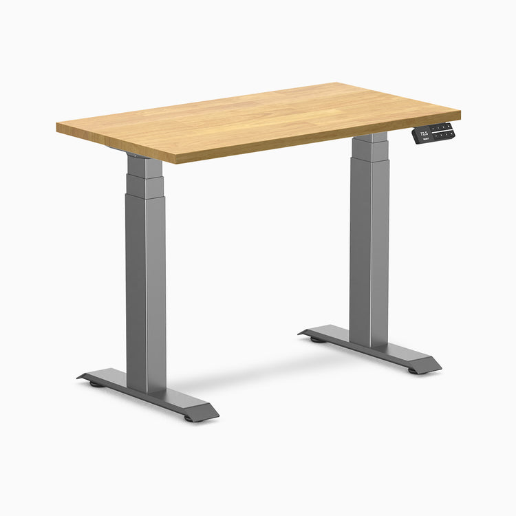 Desky Dual mini standing desk light oak in space grey