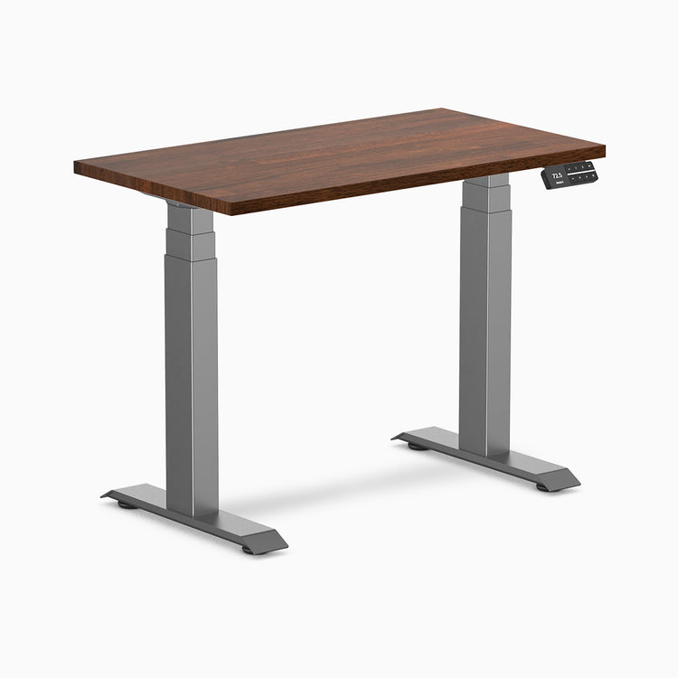 Desky Dual mini standing desk walnut in space grey