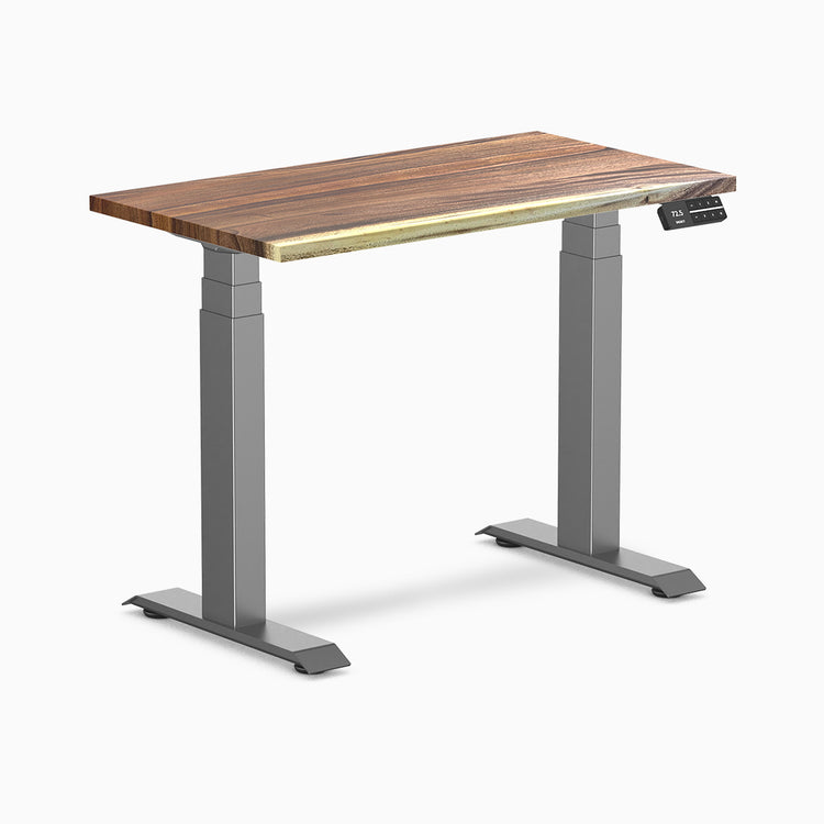 Desky dual mini standing desk hardwood saman in space grey