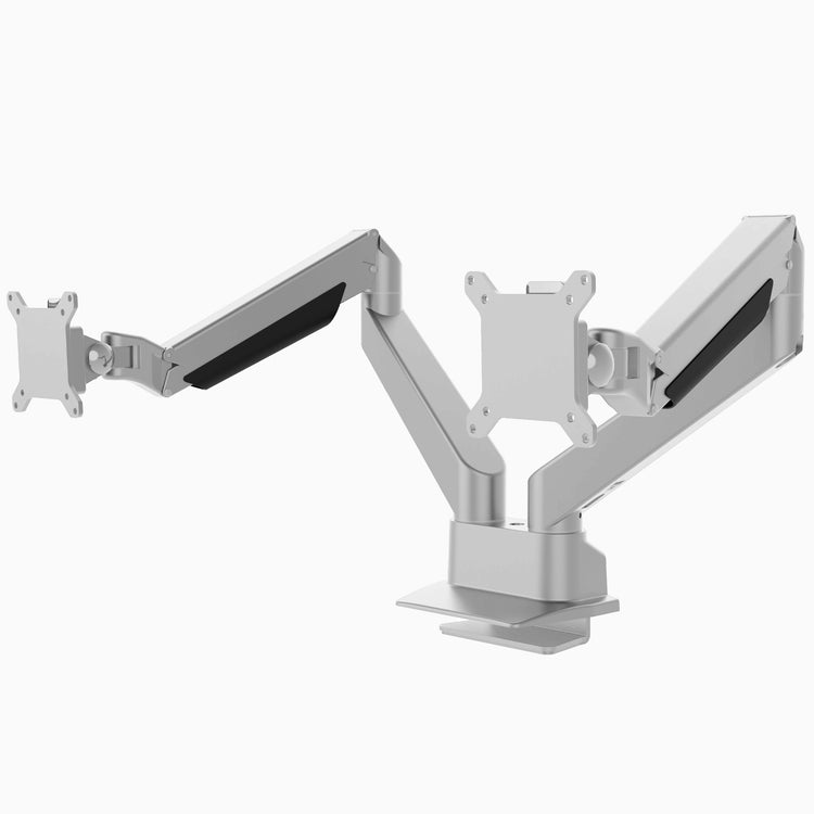 Desky dual monitor arm in silver