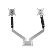 dual monitor arm silver