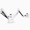 Ergonomic dual monitor arm from Desky in white