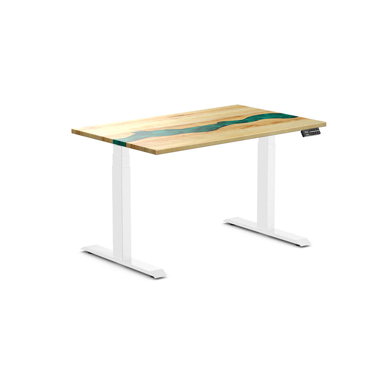 Almost Perfect Desky Dual Resin Hardwood Sit Stand Desk