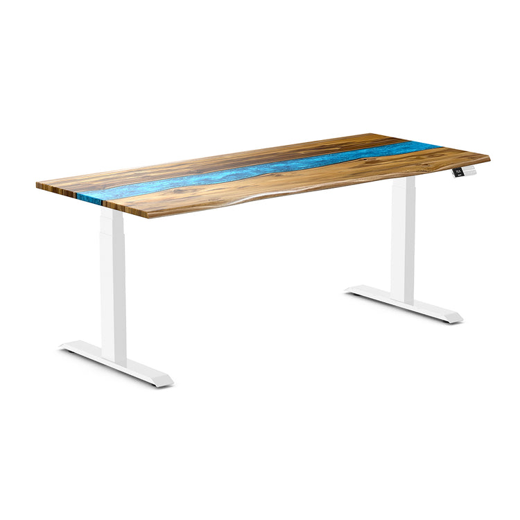 Desky Dual Resin Hardwood Sit Stand Desk