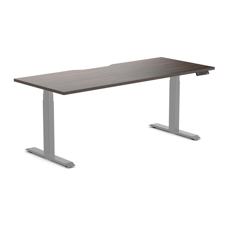 Almost Perfect Desky Dual Scalloped Melamine Sit Stand Desk-Jarrah Legno Desky®