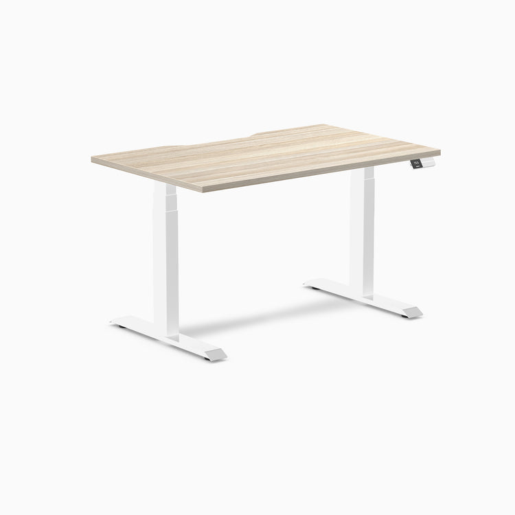 Almost Perfect Desky Dual Scalloped Melamine Sit Stand Desk