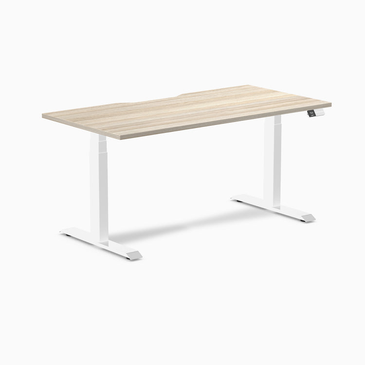 Almost Perfect Desky Dual Scalloped Melamine Sit Stand Desk