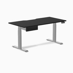 Desky Dual Scalloped Melamine Standing Desk With Drawer detail view 27