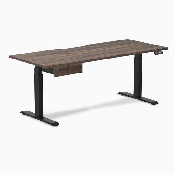 Desky Dual Scalloped Melamine Standing Desk With Drawer