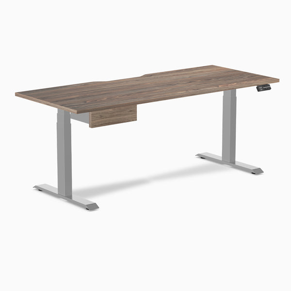Desky Dual Scalloped Melamine Standing Desk With Drawer detail view 42