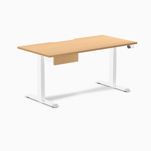 Desky Dual Scalloped Melamine Standing Desk With Drawer detail view 94