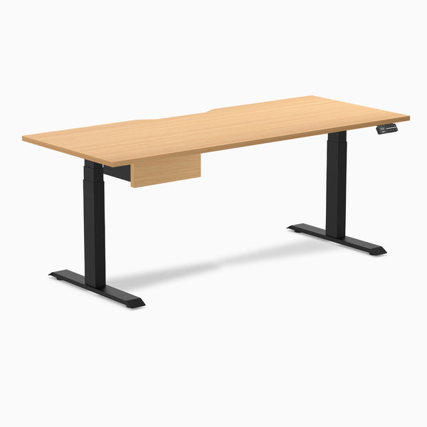 Desky Dual Scalloped Melamine Standing Desk With Drawer detail view 98