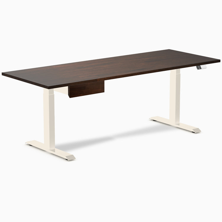Desky Dual Rubberwood Standing Desk With Drawer