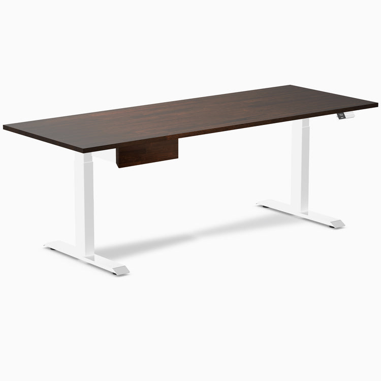 Desky Dual Rubberwood Standing Desk With Drawer