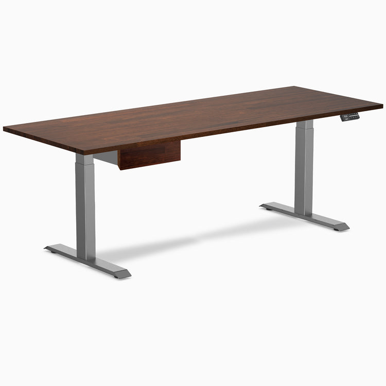 Desky Dual Rubberwood Standing Desk With Drawer