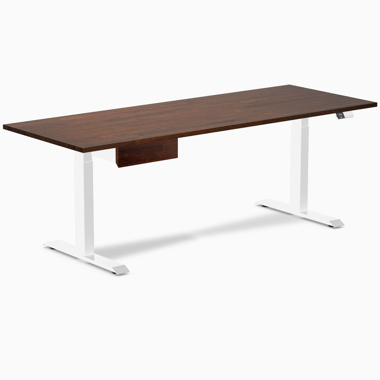 Desky Dual Rubberwood Standing Desk With Drawer