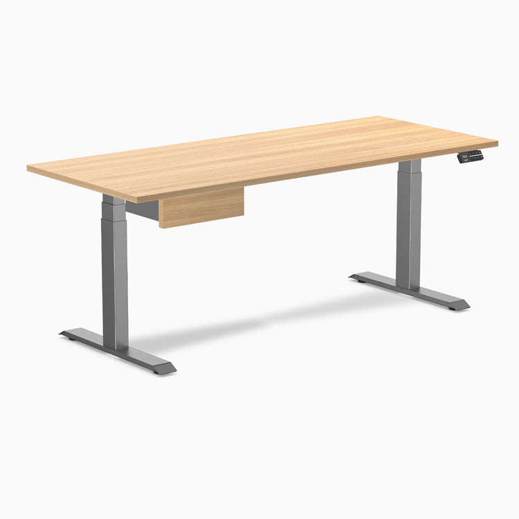 Desky Dual Melamine Standing Desk With Drawer