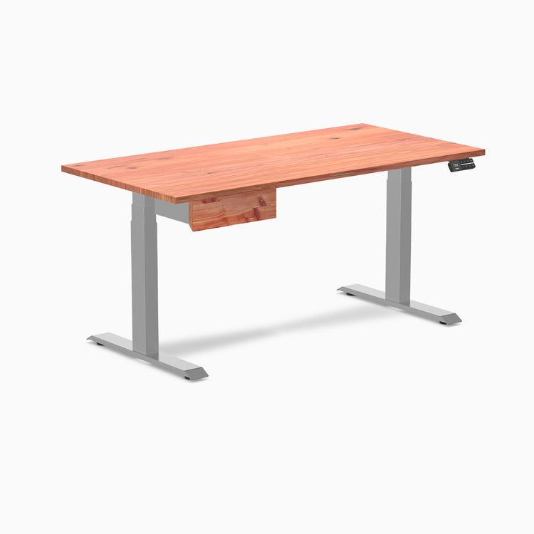 Desky Dual Softwood Standing Desk With Drawer