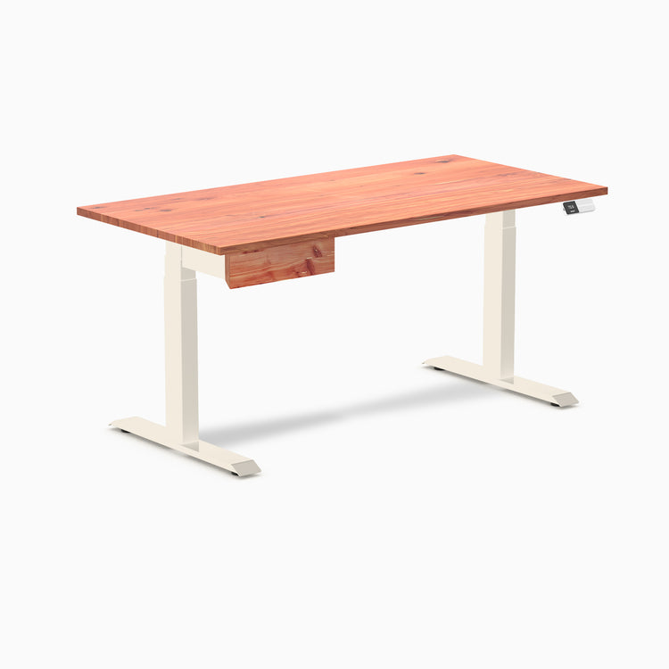 Desky Dual Softwood Standing Desk With Drawer