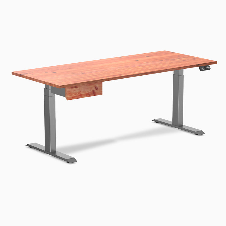 Desky Dual Softwood Standing Desk With Drawer
