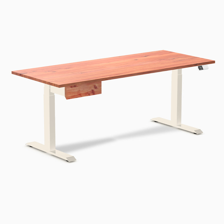 Desky Dual Softwood Standing Desk With Drawer