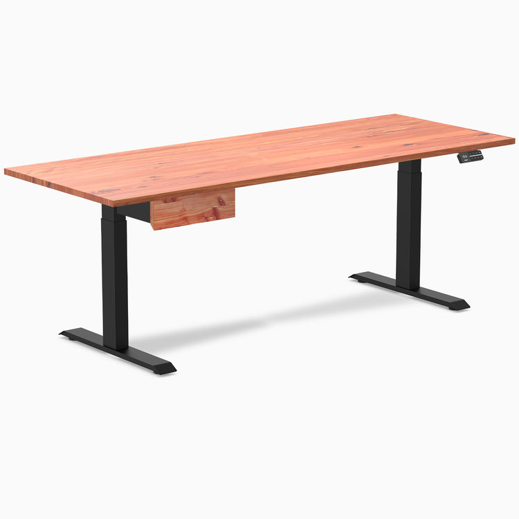 Desky Dual Softwood Standing Desk With Drawer