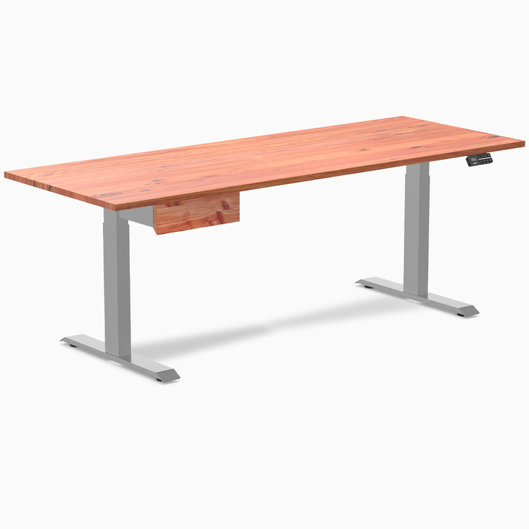 Desky Dual Softwood Standing Desk With Drawer