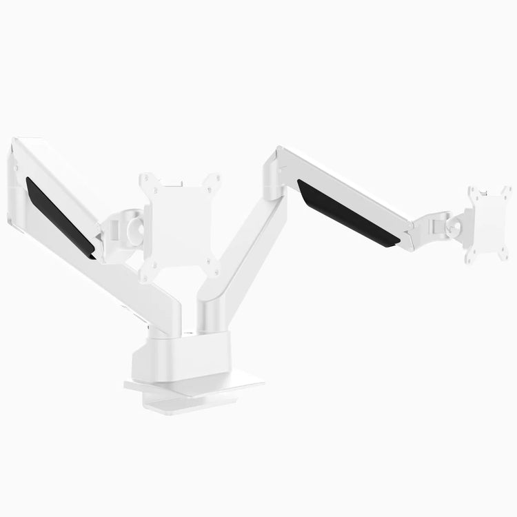 White Dual Monitor Arm Desky