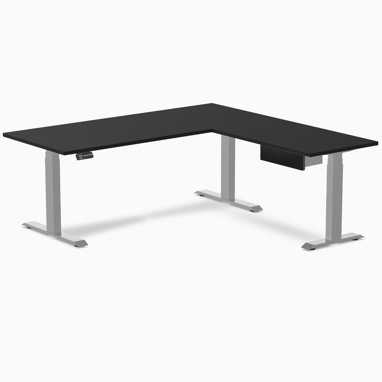 Desky Eco L-Shape Melamine Standing Desk With Drawer