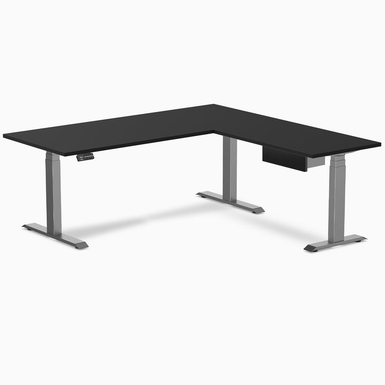 Desky Eco L-Shape Melamine Standing Desk With Drawer