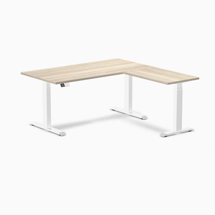 Desky Eco L-Shape Melamine Sit Stand Desk