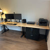 Desky Fixed Office Side Table Acacia -Desky®