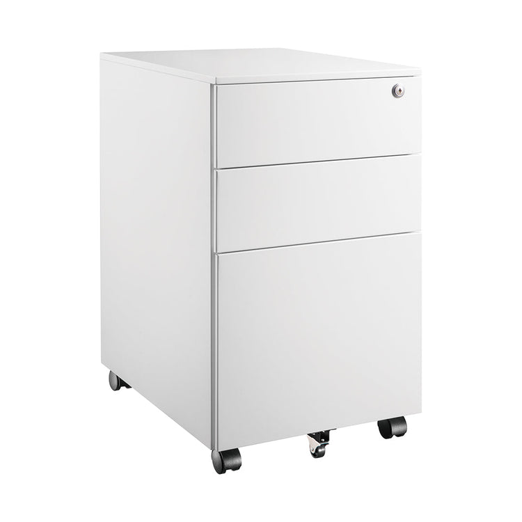 Desky GO Slimline Steel Mobile Pedestal White -Desky®