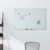 Desky glass whiteboard with magnetic notes 