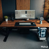 Walnut hardwood dual Desky desk setup