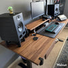 Walnut hardwood dual Desky desk setup