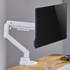 Desky heavy duty ultrawide monitor arm white set up