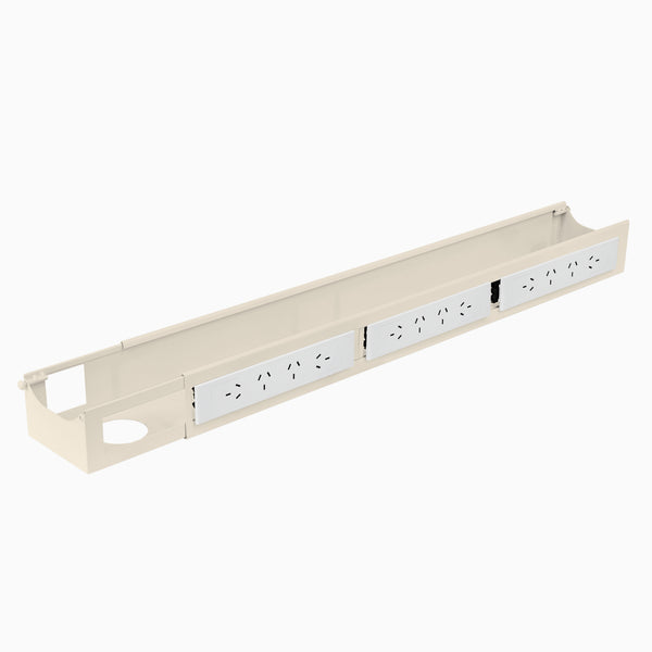 Desky Integrated Cable & Power Channel in Wheat