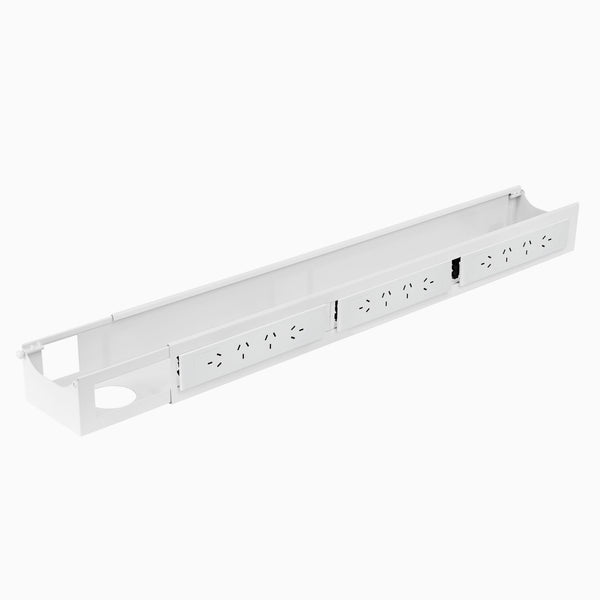 Desky Integrated Cable & Power Channel in White