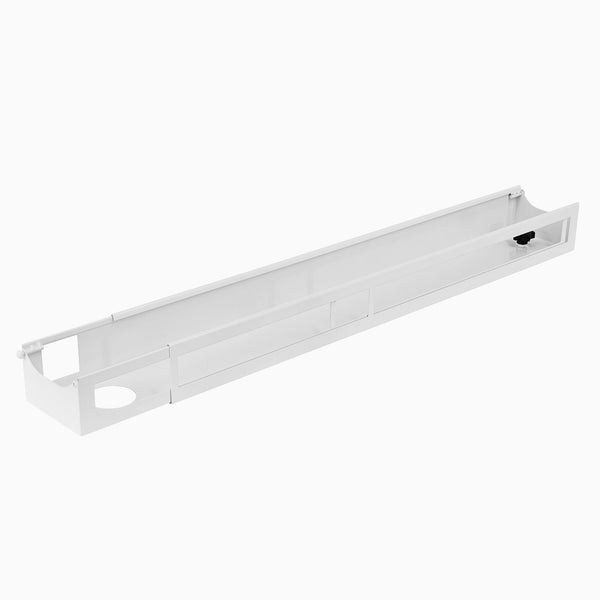 Desky Australia integrated cable channel in white - no power