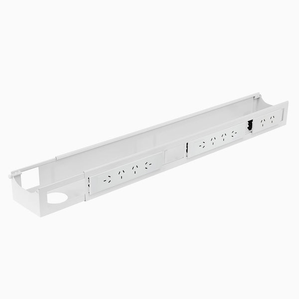 Desky Integrated Cable & Power Channel in White