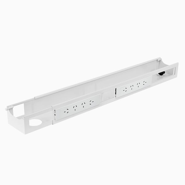 Desky Integrated Cable & Power Channel in White