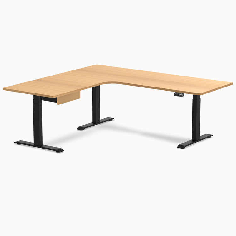 Desky L-Shape Melamine Standing Desk With Drawer