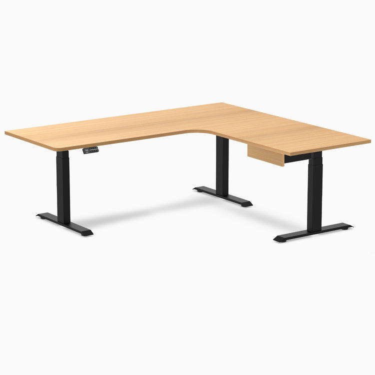 Desky L-Shape Melamine Standing Desk With Drawer