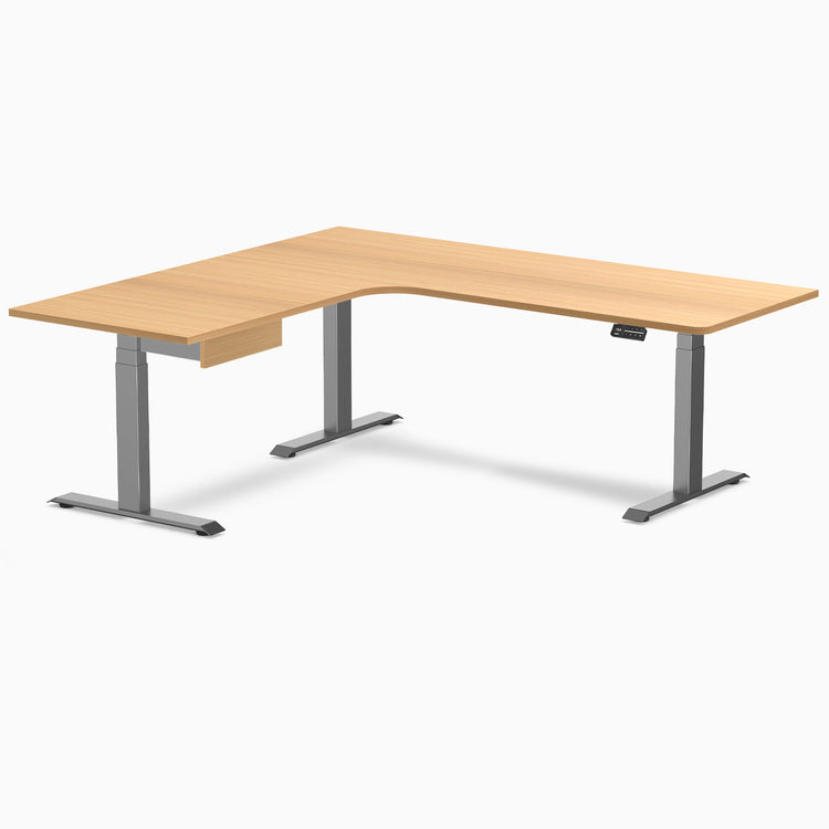 Desky L-Shape Melamine Standing Desk With Drawer