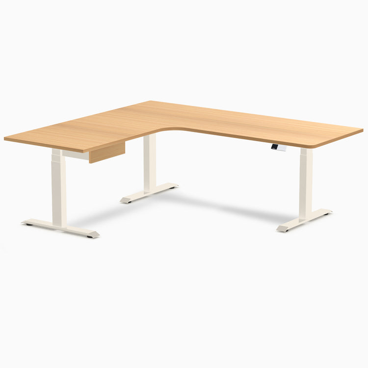 Desky L-Shape Melamine Standing Desk With Drawer