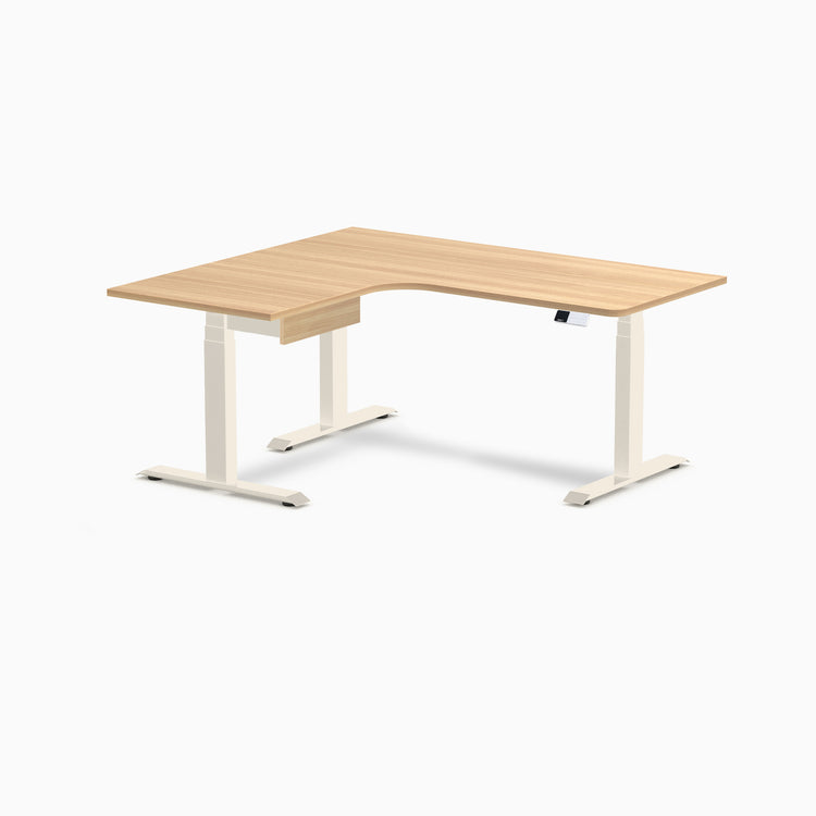 Desky L-Shape Melamine Standing Desk With Drawer